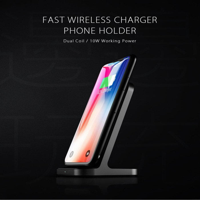 Portable Wireless Charging Phone Holder With Dual Coil