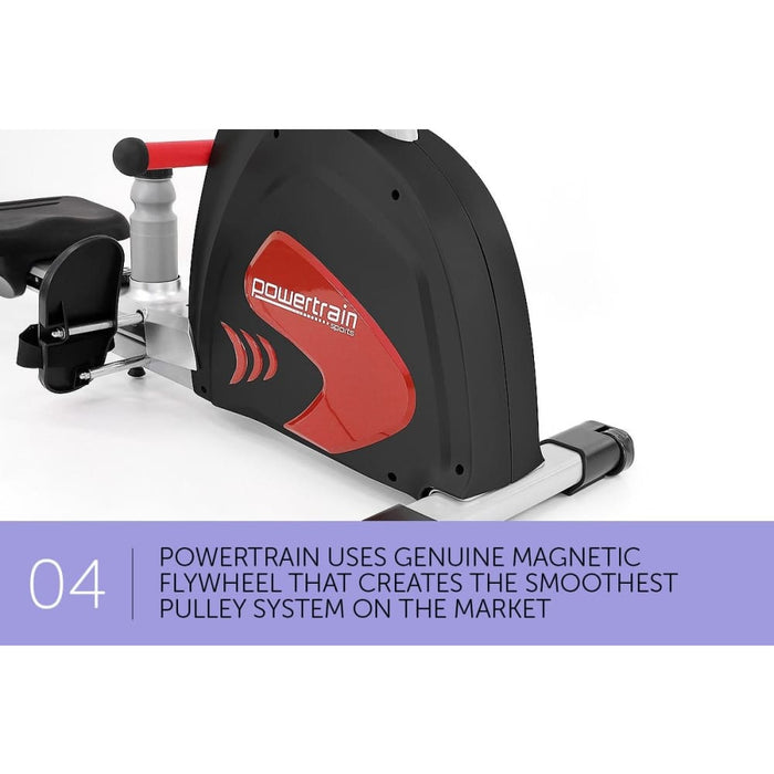 Powertrain Magnetic Flywheel Rowing Machine - Black