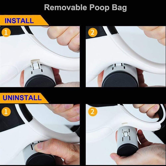 Premium 8m Retractable Automatic Pet Leash and Poop Bag