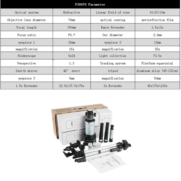 Professional Astronomical 150 Times Zoom Telescope
