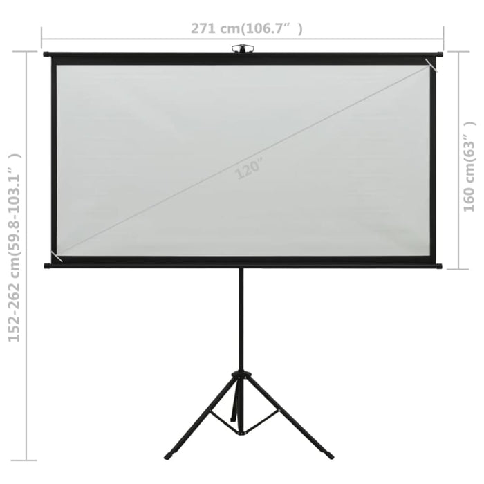 Projection Screen With Tripod 120’ 16:9 Poaop