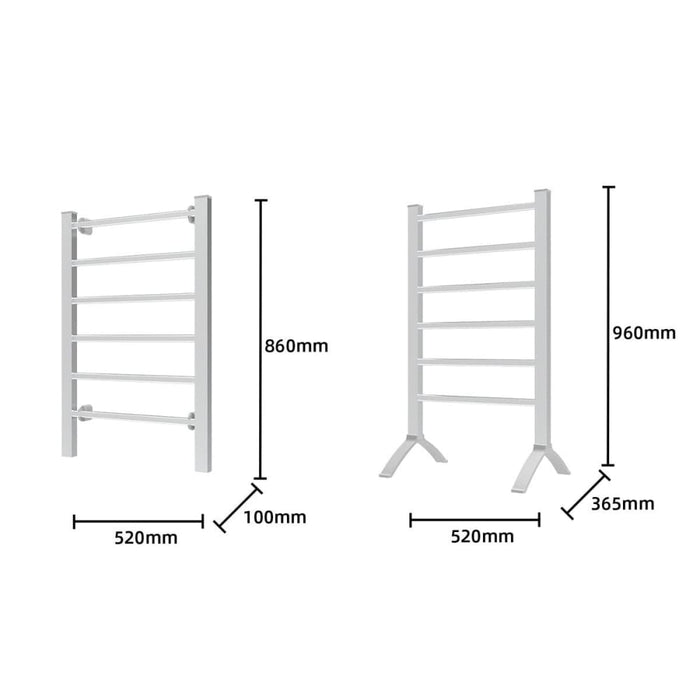 Pronti Heated Towel Rack 100w - Silver