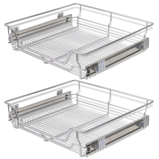 Pull-out Wire Baskets 2 Pcs Silver 600 Mm Pbano