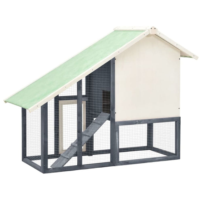 Rabbit Hutch Grey and White Solid Firwood Oibnlk