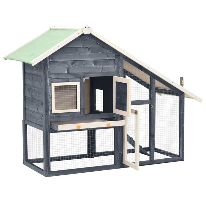 Rabbit Hutch Grey and White Solid Firwood Oibnlk
