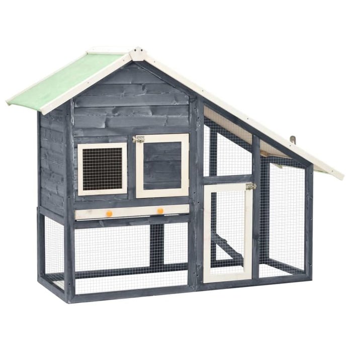 Rabbit Hutch Grey and White Solid Firwood Oibnlk