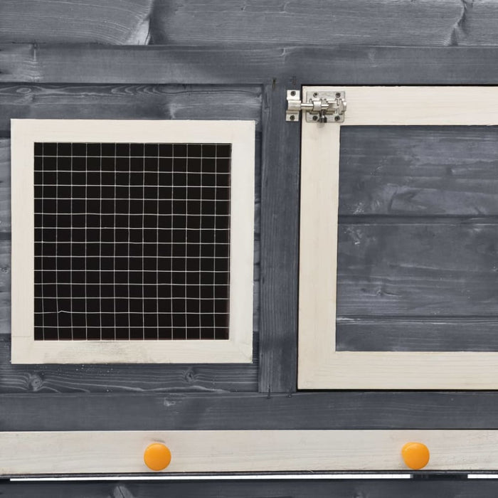 Rabbit Hutch Grey and White Solid Firwood Oibnlk