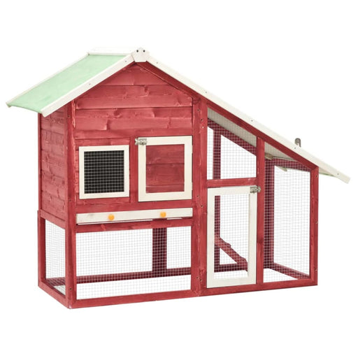 Rabbit Hutch Red And White Solid Firwood Oibnio