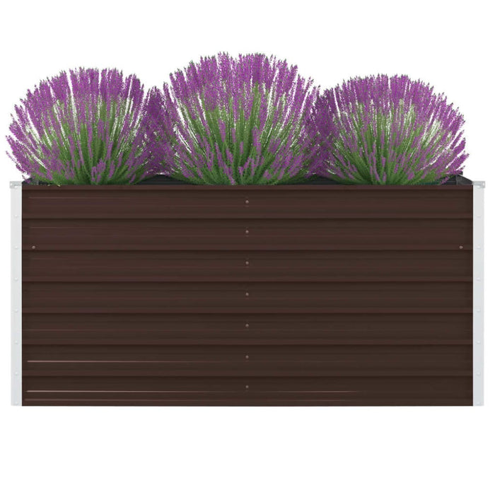 Raised Garden Bed 160x80x45 Cm Galvanised Steel Brown Aibox