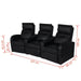 Recliner 3 Seat Artificial Leather Black Gl868