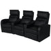 Recliner 3 Seat Artificial Leather Black Gl868