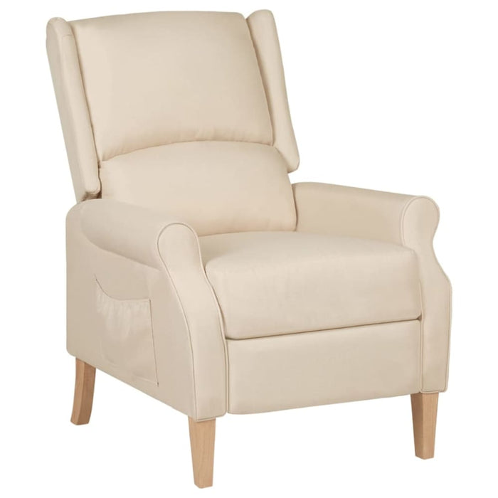 Reclining Chair Cream Fabric Txkxli