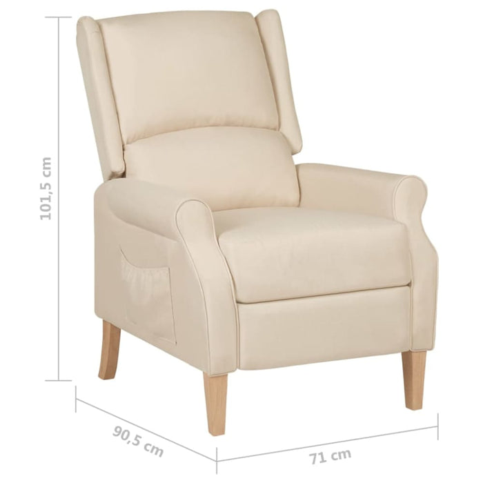 Reclining Chair Cream Fabric Txkxli