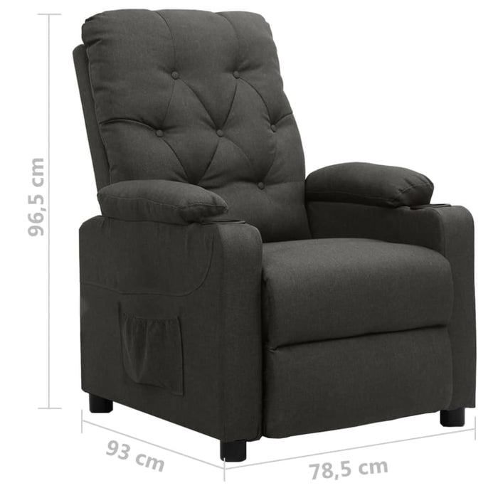 Reclining Chair Dark Grey Fabric Ttkobt