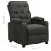 Reclining Chair Dark Grey Fabric Ttkobt