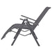 Reclining Deck Chair Aluminium and Textilene Black Axill