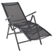 Reclining Deck Chair Aluminium and Textilene Black Axill