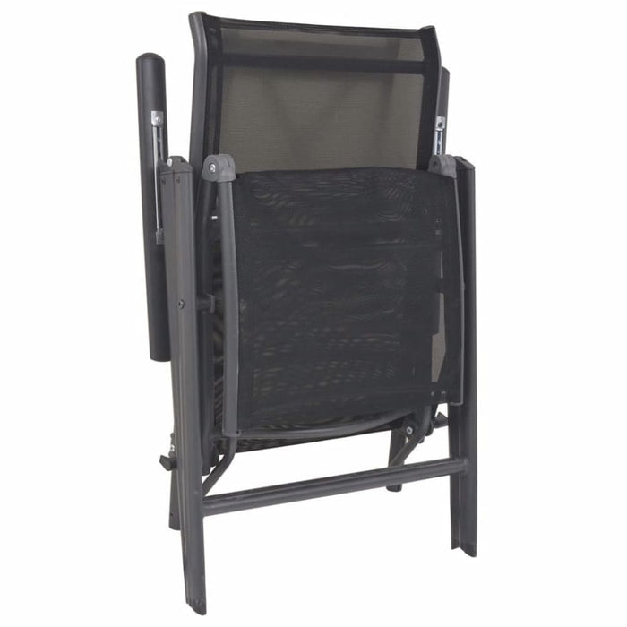 Reclining Deck Chair Aluminium and Textilene Black Axill