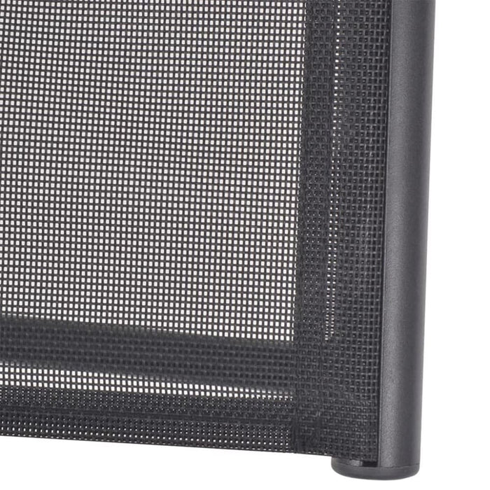 Reclining Deck Chair Aluminium and Textilene Black Axill