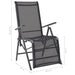 Reclining Deck Chair Aluminium and Textilene Black Axill