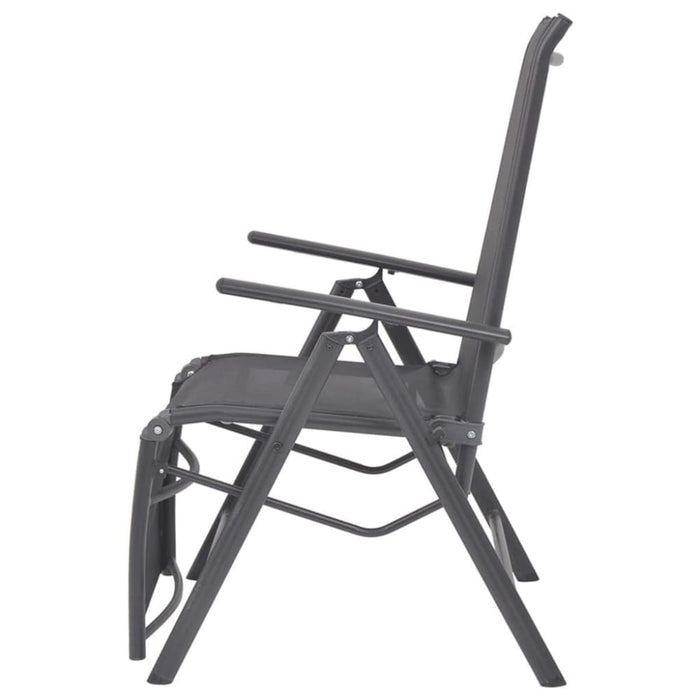 Reclining Deck Chair Aluminium and Textilene Black Axill