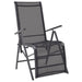 Reclining Deck Chair Aluminium and Textilene Black Axill