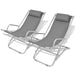 Reclining Deck Chairs 2 Pcs Steel Grey Axktn