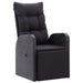 Reclining Garden Chair with Cushion Poly Rattan Black Albll
