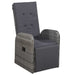 Reclining Garden Chair with Cushion Poly Rattan Grey Ailii