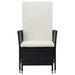 Reclining Garden Chair with Cushions Poly Rattan Black
