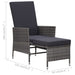 Reclining Garden Chair with Cushions Poly Rattan Grey Tobxtb