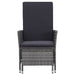 Reclining Garden Chair with Cushions Poly Rattan Grey Tobxtb