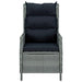 Reclining Garden Chair with Cushions Poly Rattan Light Grey