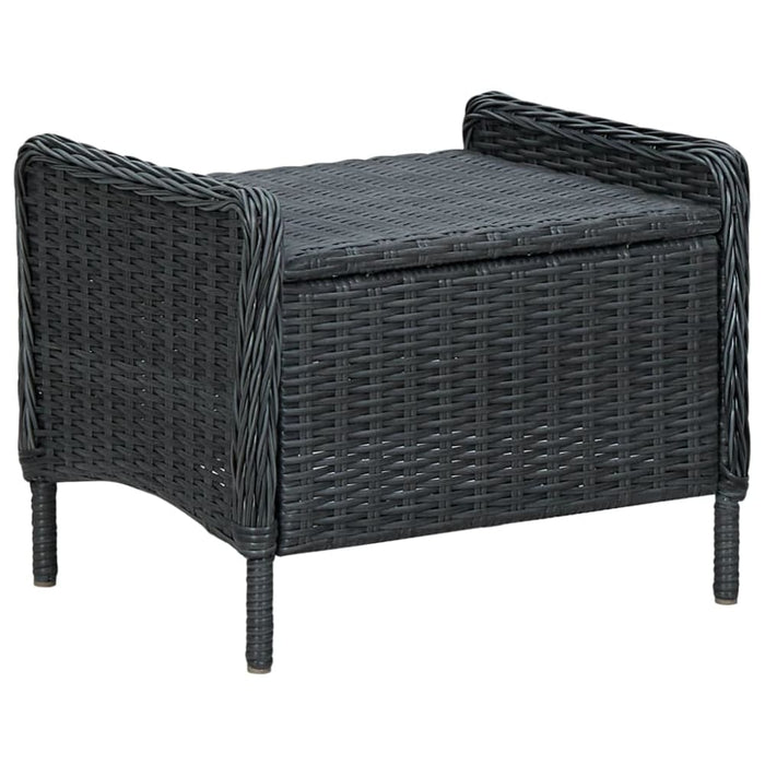 Reclining Garden Chair with Footstool Poly Rattan Dark Grey