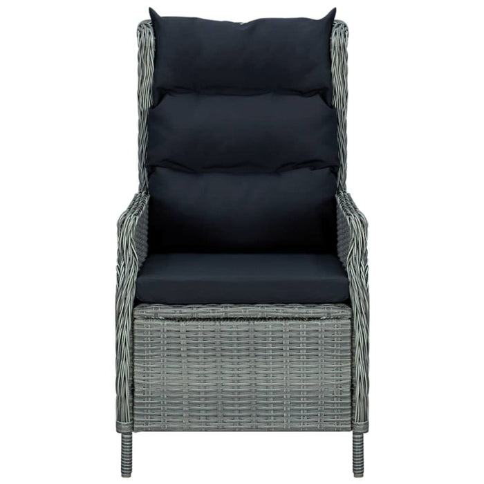 Reclining Garden Chair with Footstool Poly Rattan Light
