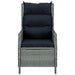 Reclining Garden Chair with Footstool Poly Rattan Light