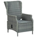 Reclining Garden Chair with Footstool Poly Rattan Light