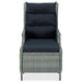 Reclining Garden Chair with Footstool Poly Rattan Light