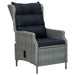 Reclining Garden Chair with Footstool Poly Rattan Light