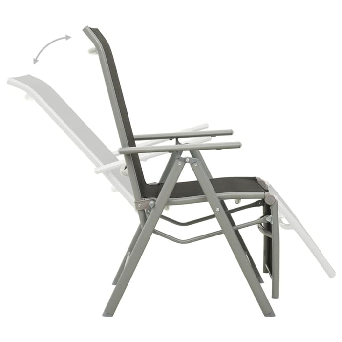 Reclining Garden Chair Textilene and Aluminium Silver Toxokl