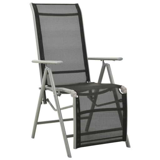 Reclining Garden Chair Textilene and Aluminium Silver Toxokl
