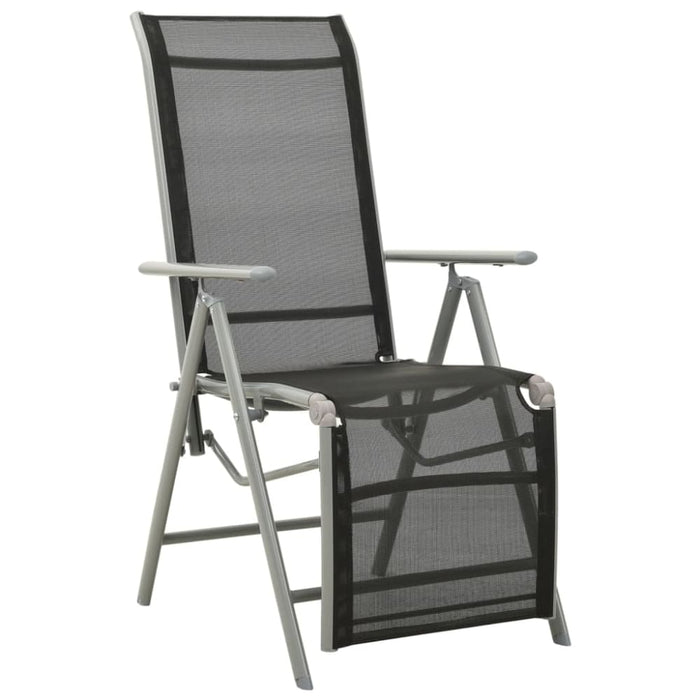 Reclining Garden Chair Textilene and Aluminium Silver Toxokl