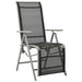 Reclining Garden Chair Textilene and Aluminium Silver Toxokl