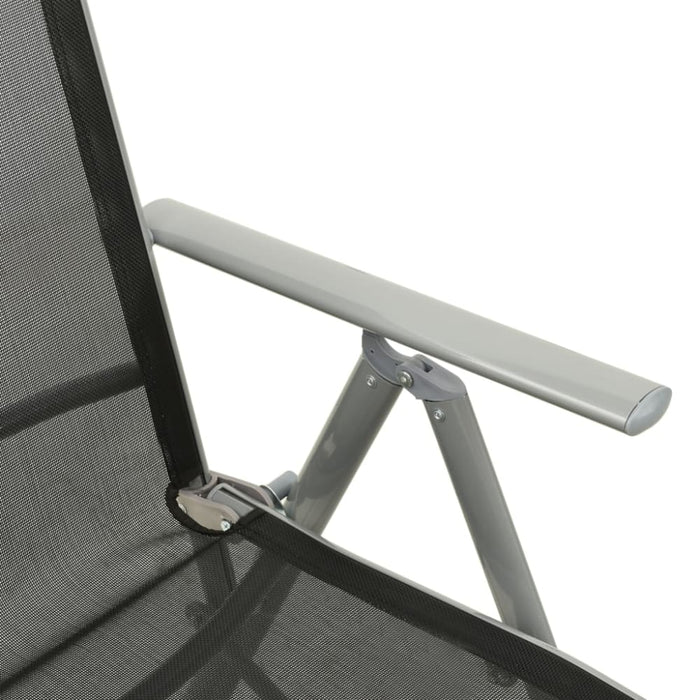 Reclining Garden Chair Textilene and Aluminium Silver Toxokl