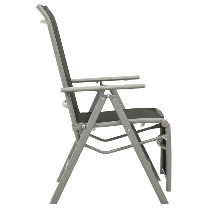 Reclining Garden Chair Textilene and Aluminium Silver Toxokl