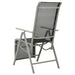 Reclining Garden Chair Textilene and Aluminium Silver Toxokl