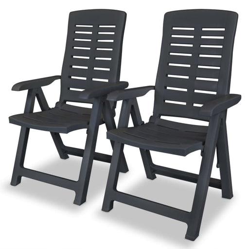 Reclining Garden Chairs 2 Pcs Plastic Anthracite Atnki