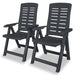 Reclining Garden Chairs 2 Pcs Plastic Anthracite Atnki