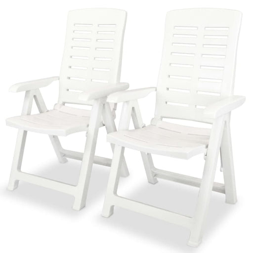 Reclining Garden Chairs 2 Pcs Plastic White Atnkp