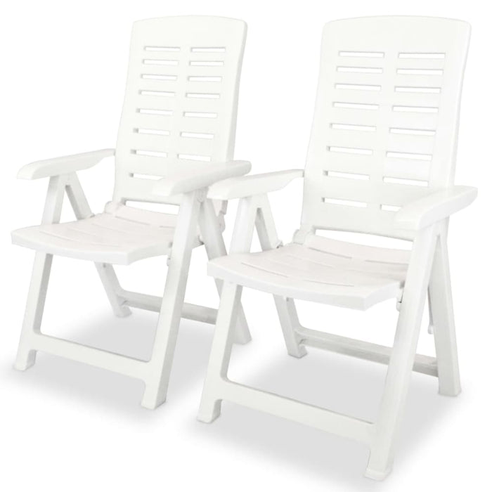 Reclining Garden Chairs 2 Pcs Plastic White Atnkp